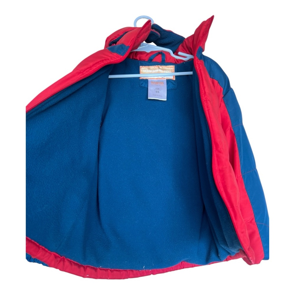 Bundles of 2 Boys Operation Warm Kids Blue and Red Puffer Jacket Size 5/6 - Picture 6 of 6